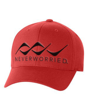 Flexfit - Structured Twill Cap  - Red (Black Logo)